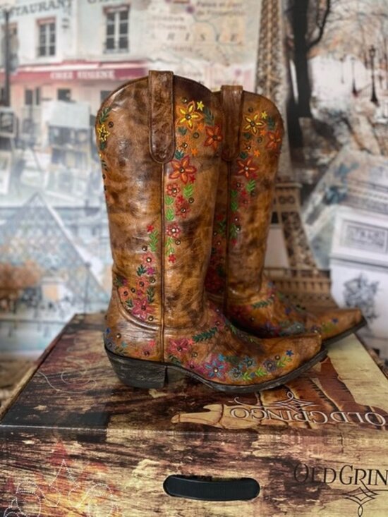 Old Gringo Shoes - Old Gringo Sozey Swarovski Studded Brass Leather Boots Women's 7B NEW IN BOX